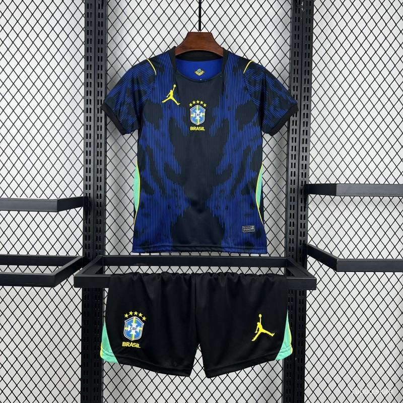 Conjunto Infantil Seleção Brasil Visitante 2026 - Modelo Torcedor
